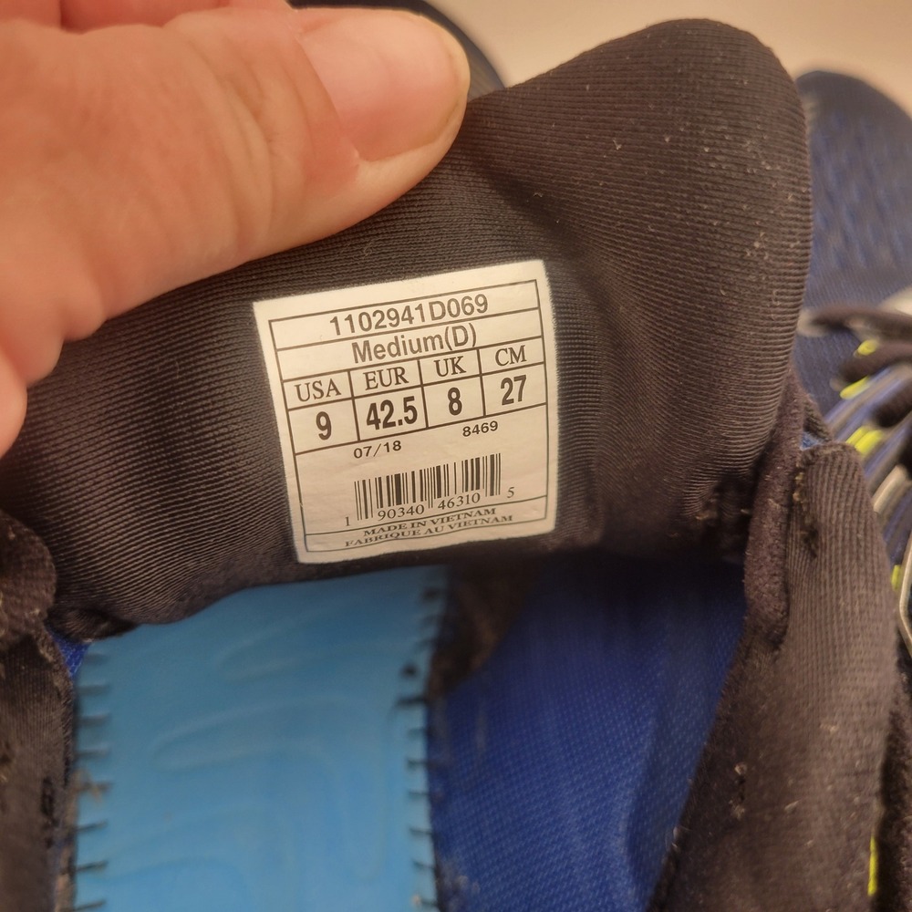Brooks Adrenaline GTS 19 Mens Navy Blue Yellow Running Shoes 1102941D069 Size 9 - Picture 3 of 11